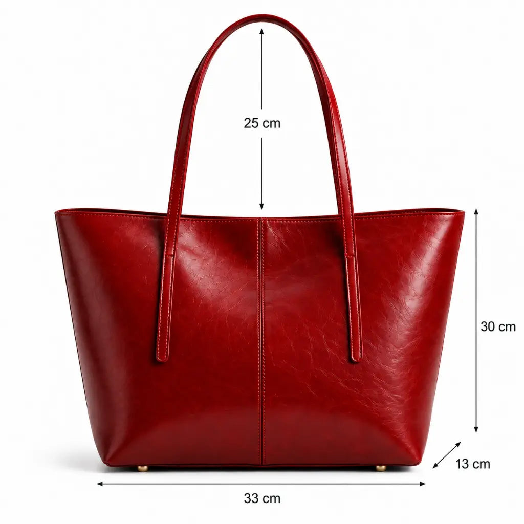 Medidas da Bolsa Tote Élise Red: 33 x 30 x 13 cm e alças de 25 cm